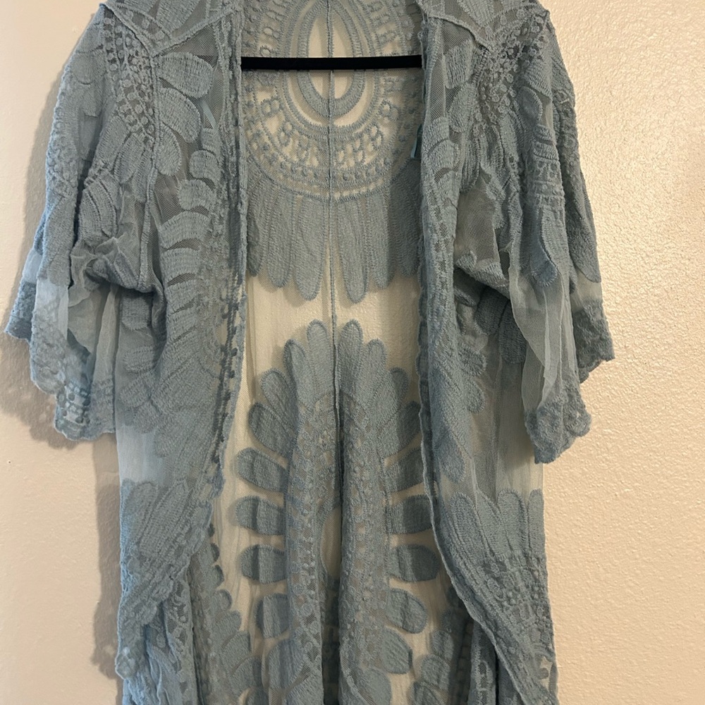 Rebellion Light Blue Lace Cardigan